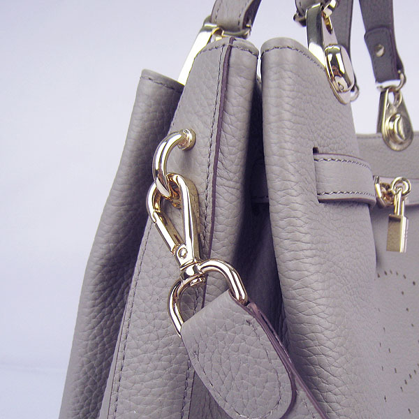 Best Hermes New Arrival Double-duty leather handbag Grey 60668 - Click Image to Close